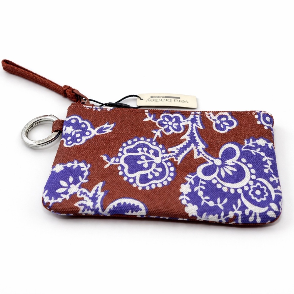 Vera Bradley Brown and Blue Patterned ID Holder NWT Floral - Picture 2 of 2